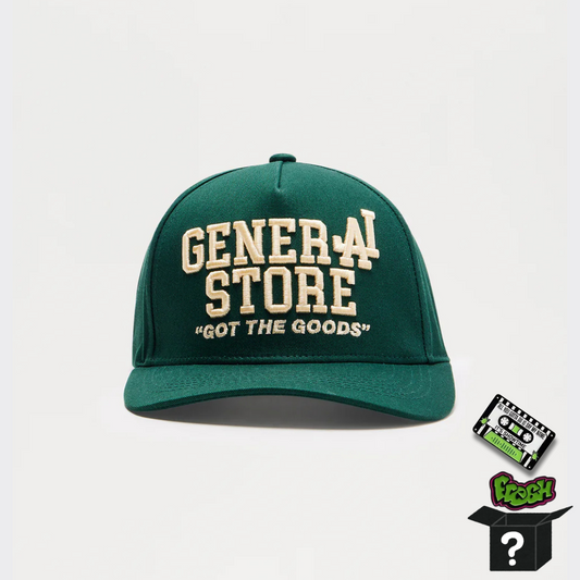 General Store Snapback Hat - Green+Pin