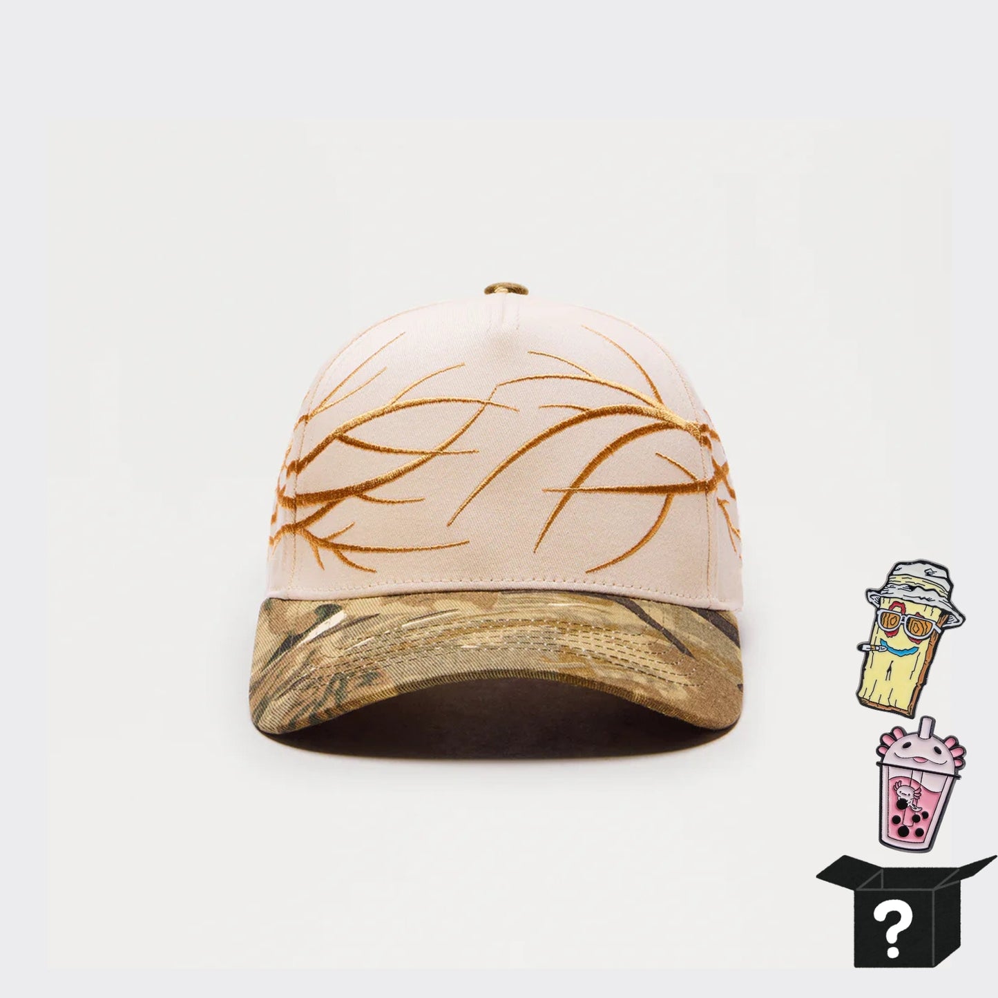 Branching Out Snapback Hat - Cream/combo+Pin